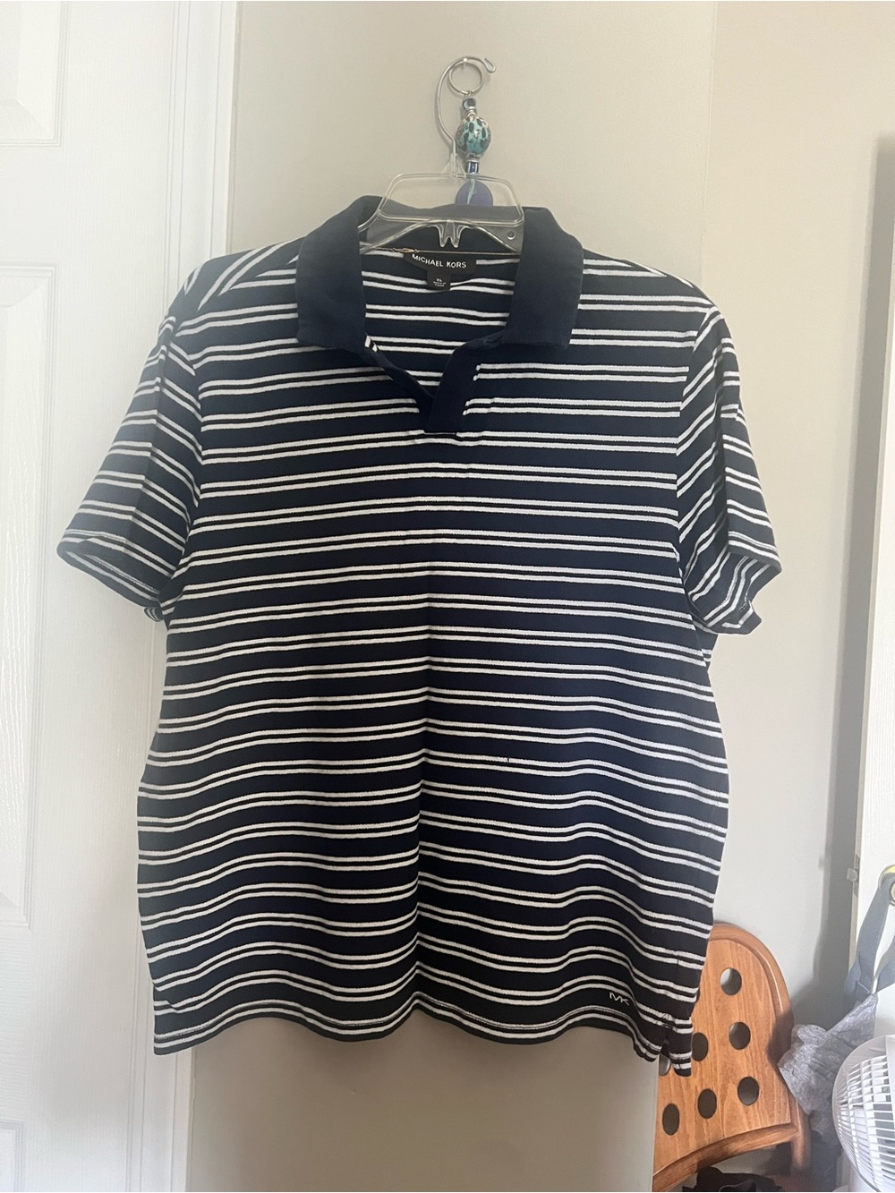 Michael Kors Men’s Blue & White Striped Polo